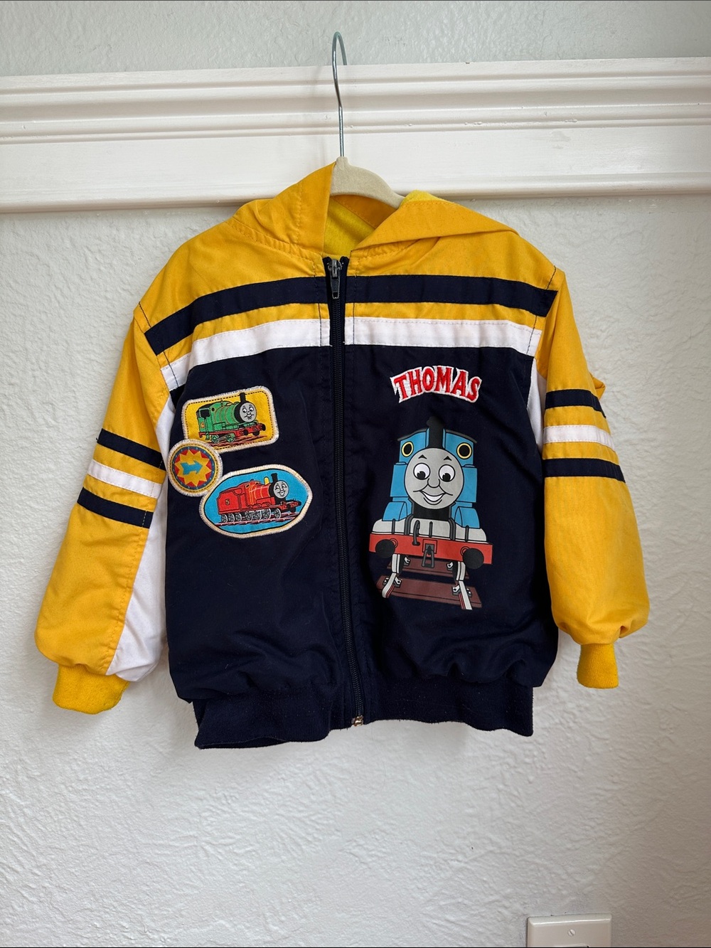 Vintage Thomas & Friends Navy, Yellow and White Zip-Up Hoodie Jacket